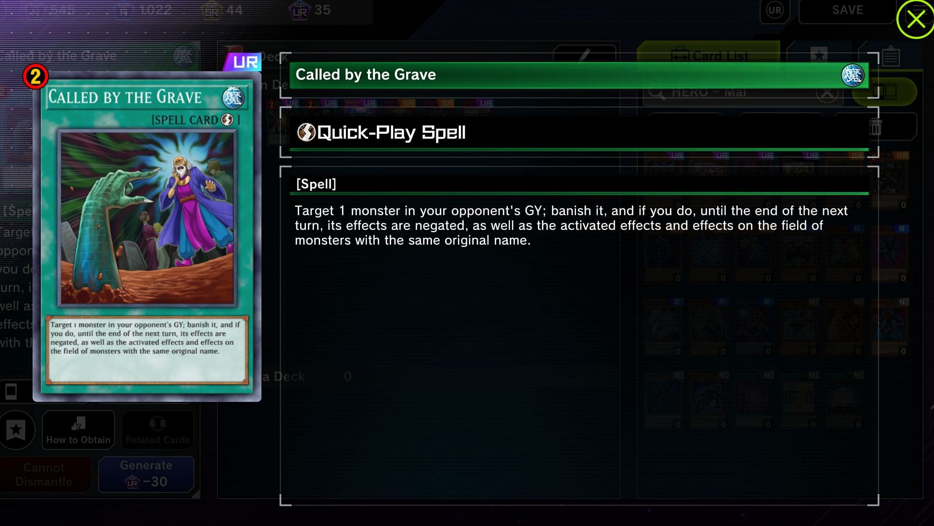 A well-timed Called by the Grave can smite HERO decks before they get going (Image via Konami)