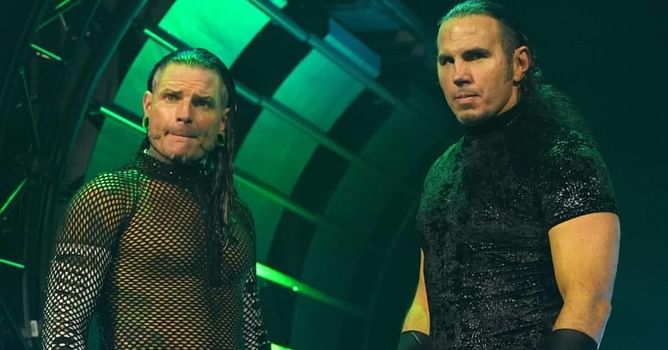 Matt and Jeff Hardy share a moment with WWE Hall of Famer