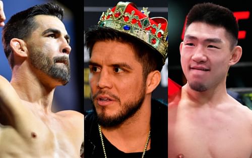 Dominick Cruz (left); Henry Cejudo (center); Song Yadong (right)