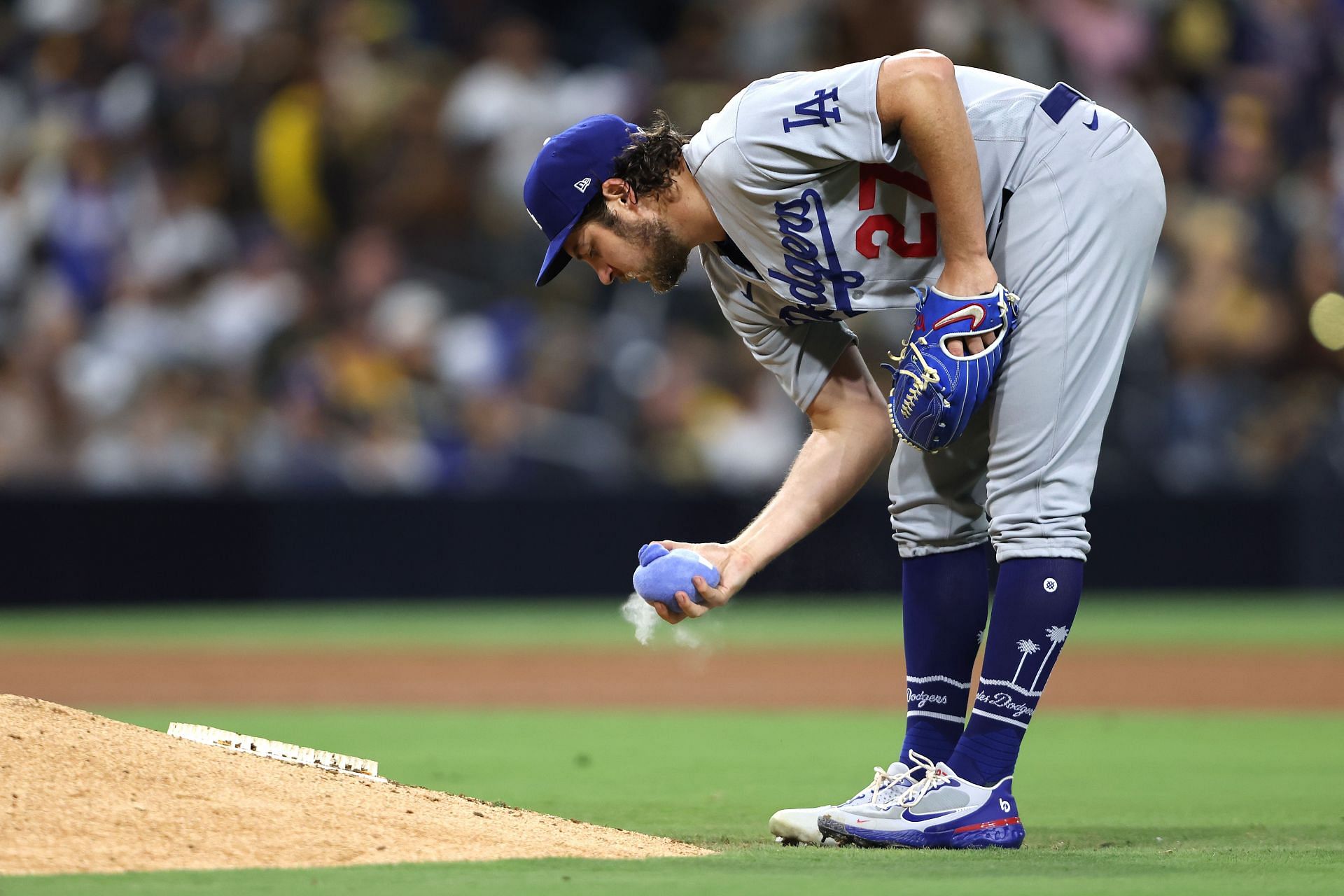 Bauer pitching for the LA Dodgers