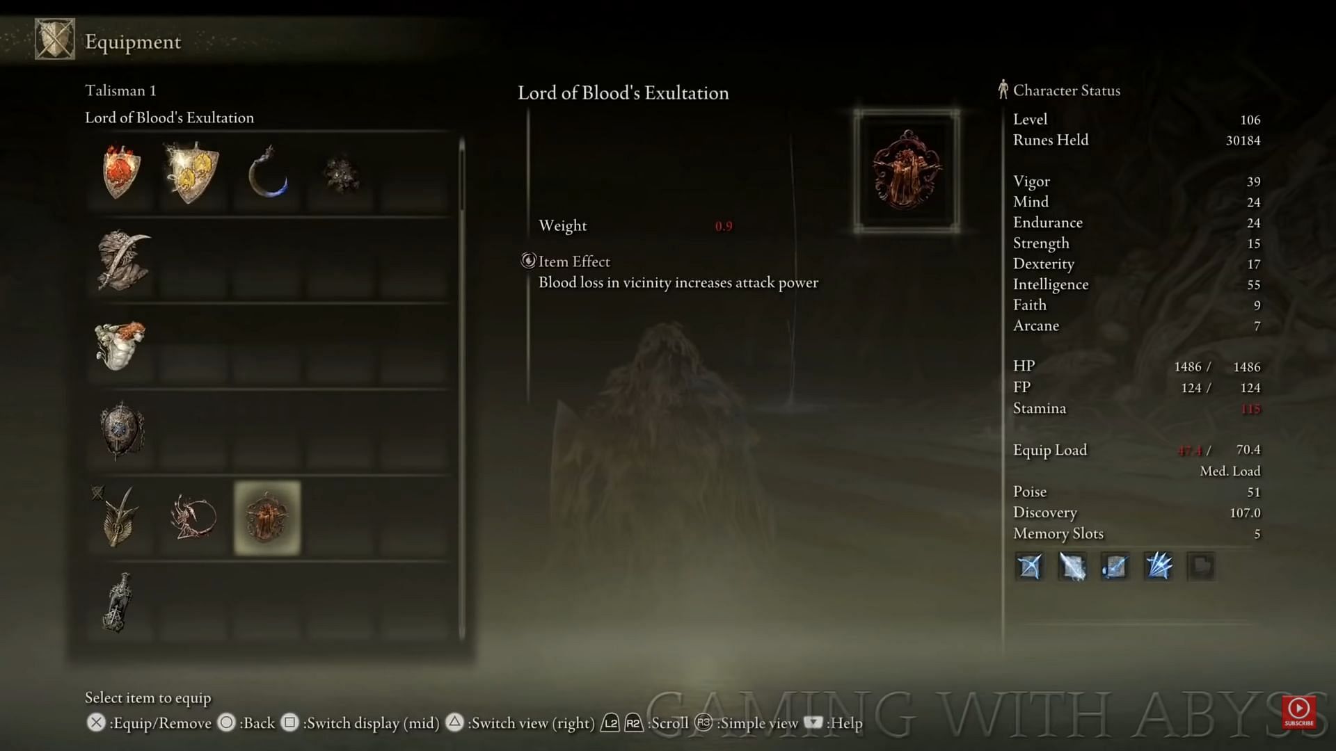 Lord of Blood&#039;s exultation can work with most meta builds in Elden Ring (Image via Gaming with Abyss/YouTube)