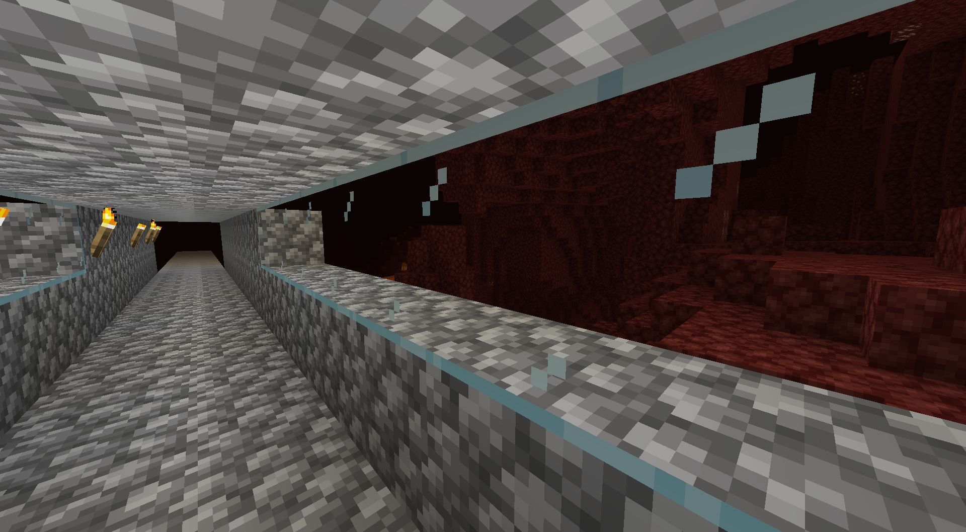 Use glass blocks to see outside (Image via Mojang)