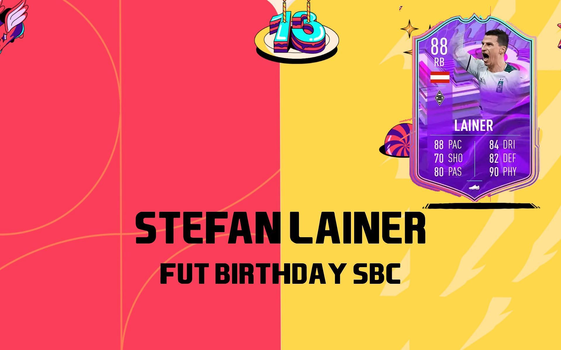 Stefan Lainer FUT Birthday card in FIFA 22 Ultimate Team (Image via Sportskeeda)