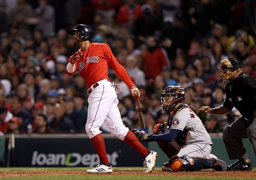 Xander Bogaerts during the Championship Series - Houston Astros v Boston Red Sox - Game Four