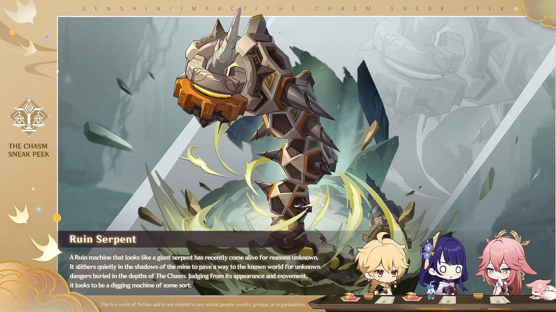 The Ruin Serpent was seen in the 2.5 livestream (Image via miHoYo)