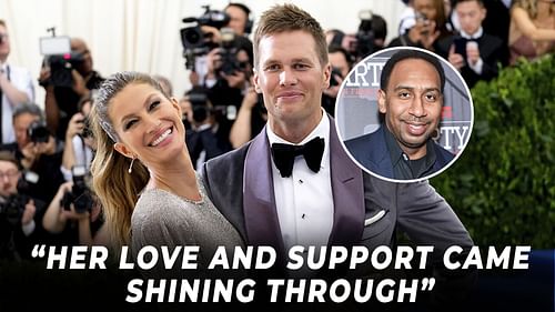 Gisele Bundchen and Tom Brady (inset: Stephen A.Smith)