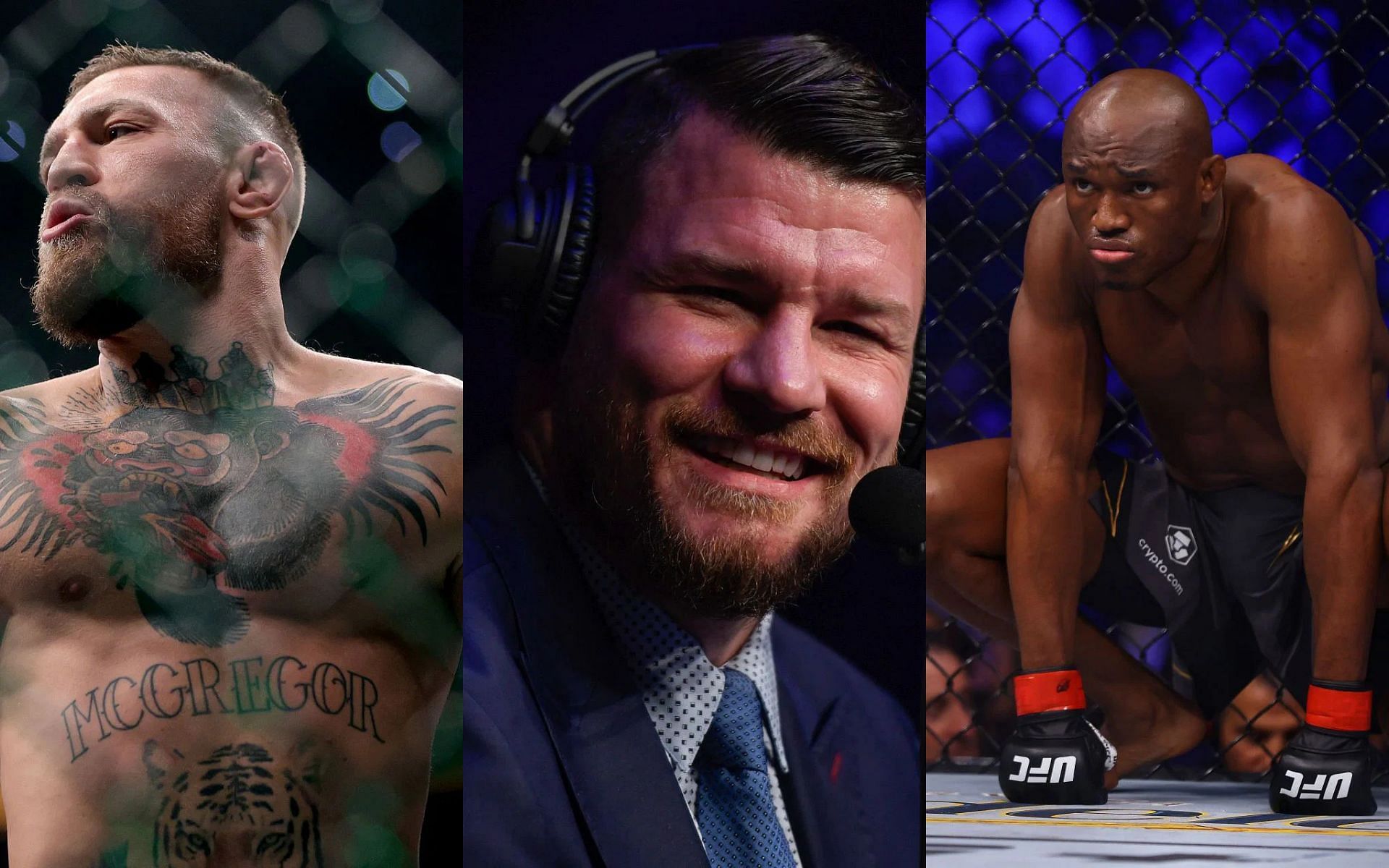 Conor McGregor (Left), Michael Bisping (Middle), and Kamaru Usman (Right) (Images courtesy of getty)