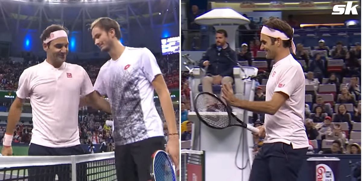 Roger applauded Daniil Medvedev after he hit a rare bounce-back volley against him