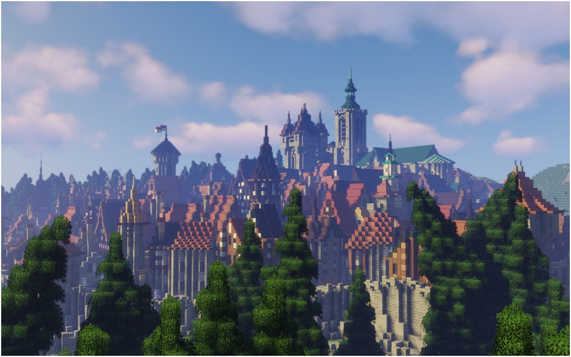 This Minecraft city was classified as a &ldquo;megabuild&rdquo; by the creator (Image via u/TytaRex|Reddit)