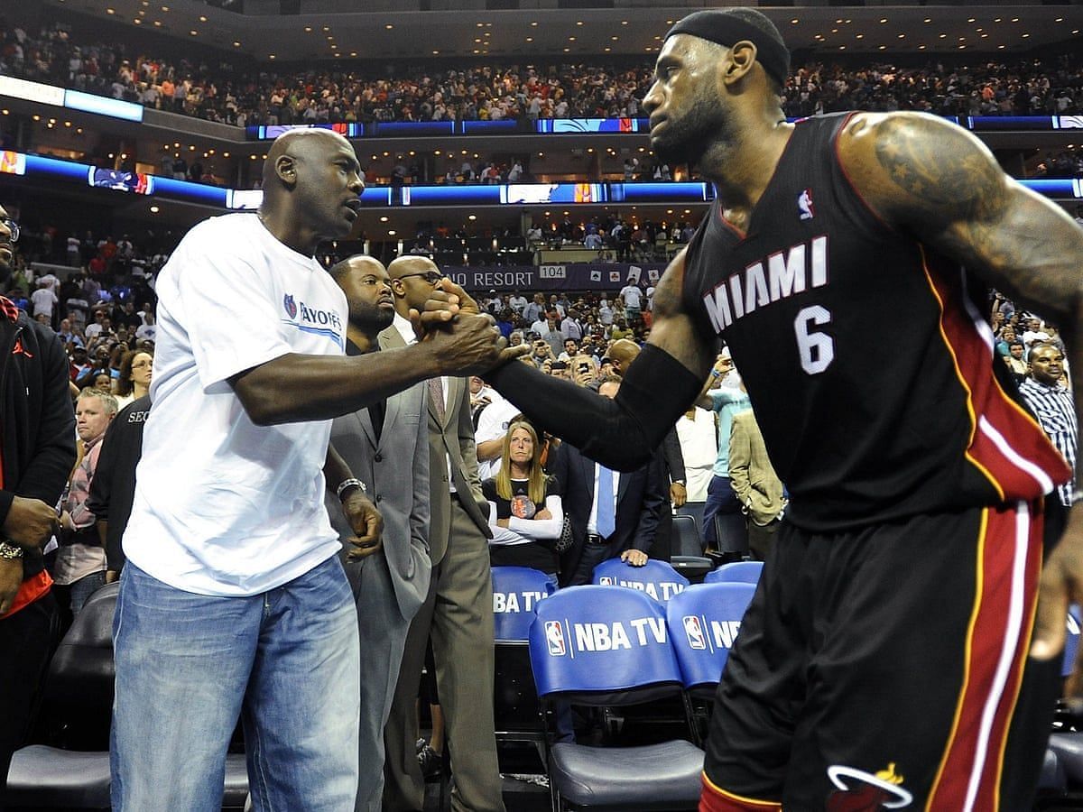 Two of the greatest players to pick up a basketball: Michael Jordan, left, and LeBron James