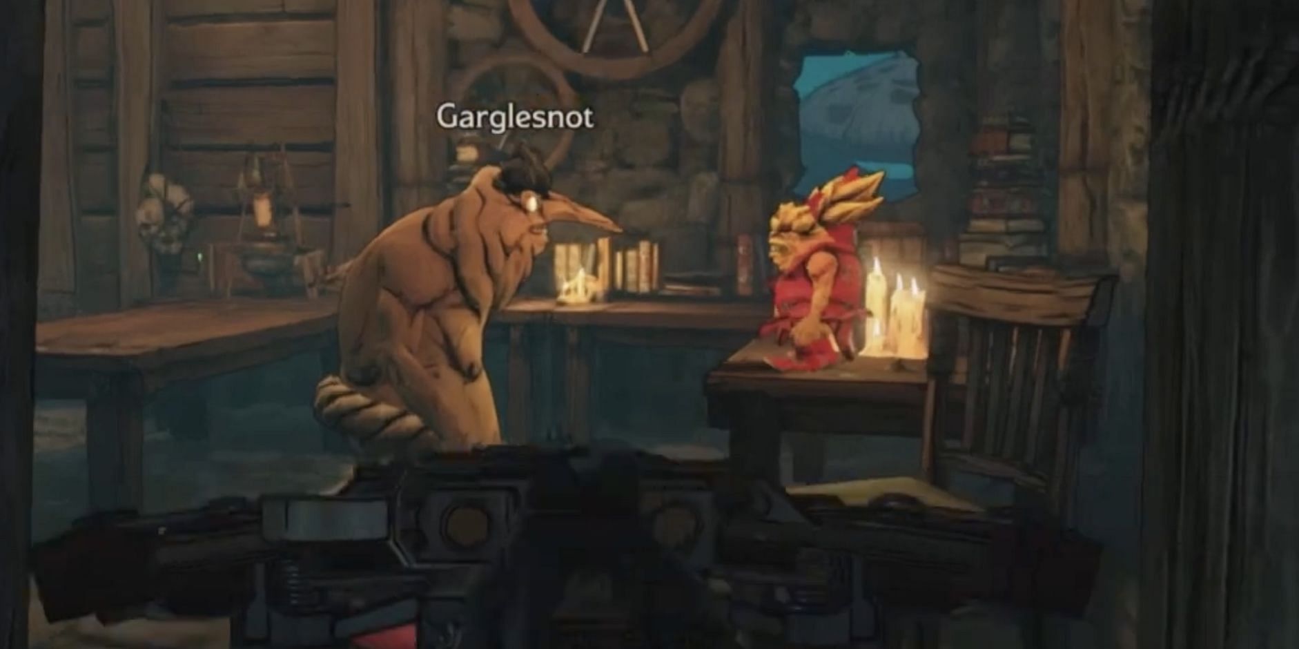 Players of Tiny Tina&#039;s Wonderlands will need to defeat Garglesnot in order to complete the quest (Image via HeloSouls/YouTube)