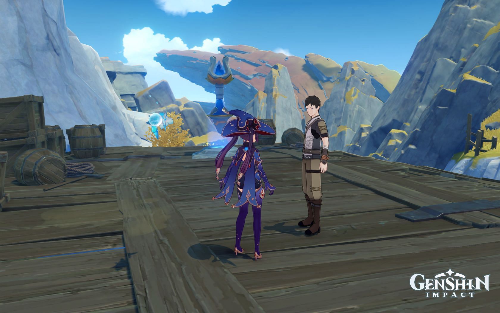 Yanbo is next to the Teleport Waypoint in Lumberpick Valley (Image via miHoYo)