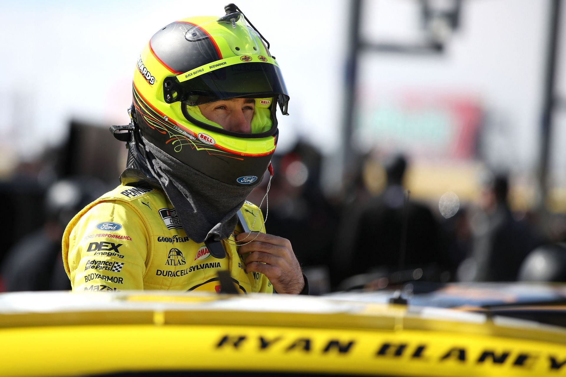 Ryan Blaney prepares to practice for NASCAR Cup Series Pennzoil 400 at Las Vegas Motor Speedway.