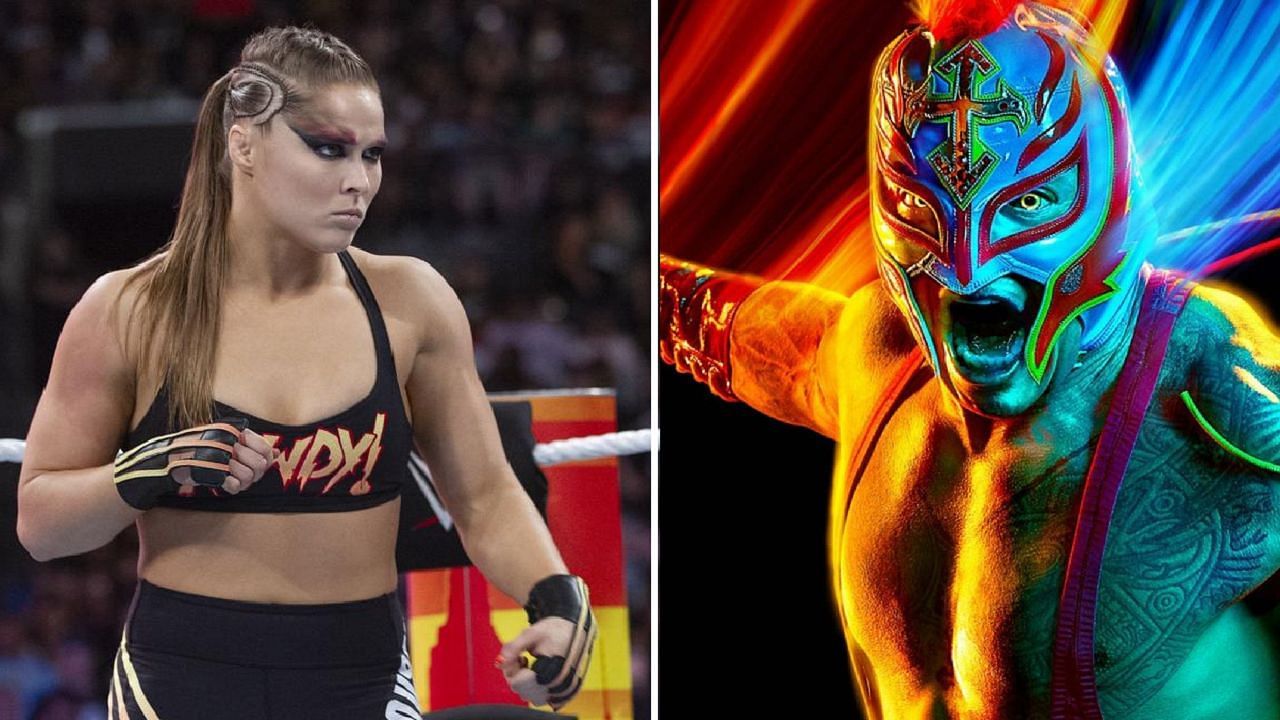 Ronda Rousey (left) and Rey Mysterio (right)