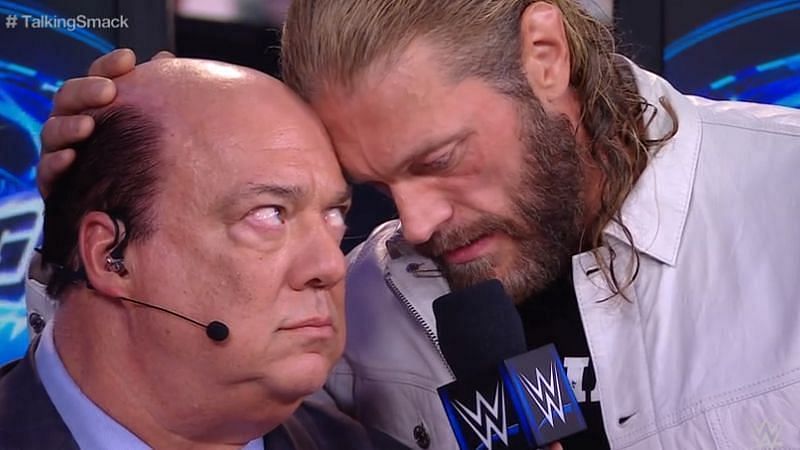 Edge and Heyman had a fiery exchange on Talking Smack