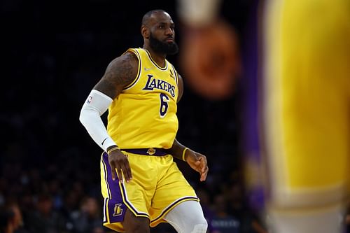 LeBron James #6 of the Los Angeles Lakers