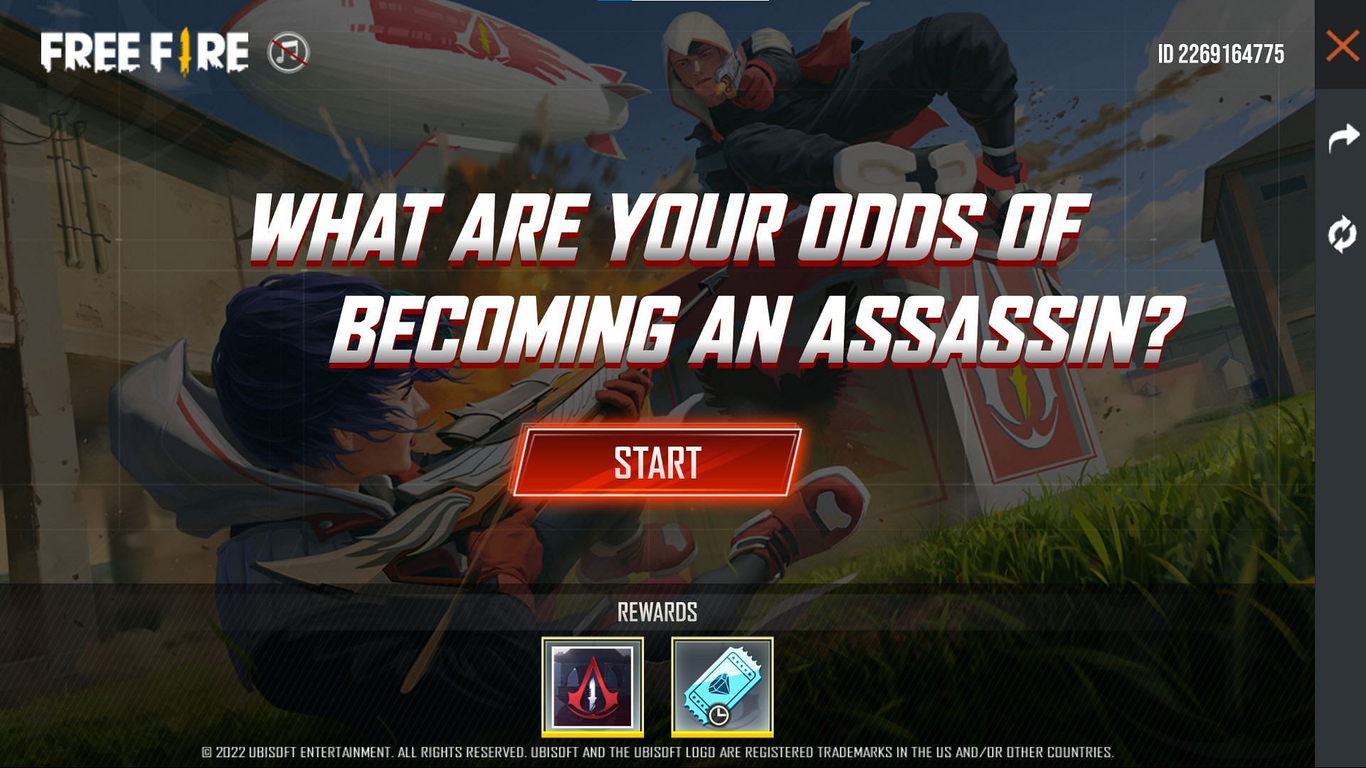 The event asks users to answer a few questions to get the items (Image via Garena)