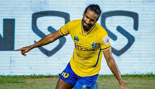 Harmanjot Singh Khabra has been found guilty of ‘hitting an opponent when not challenging for the ball' during Kerala Blasters' match against Hyderabad FC (Image Courtesy: Twitter/harman_khabra)