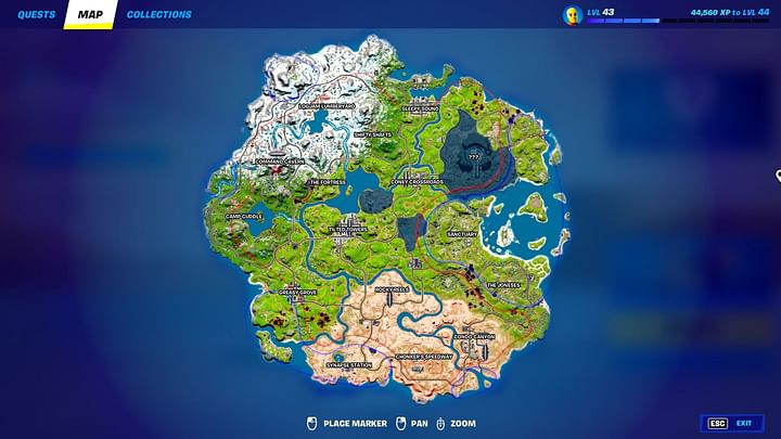 What are blue and red lines in the Fortnite Chapter 3 Season 2 map?