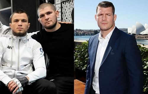 Umar Nurmagomedov (left), Khabib Nurmagomedov (center) & Michael Bisping (right) [Image Credits- @umar_nurmagomedov on Instagramq]