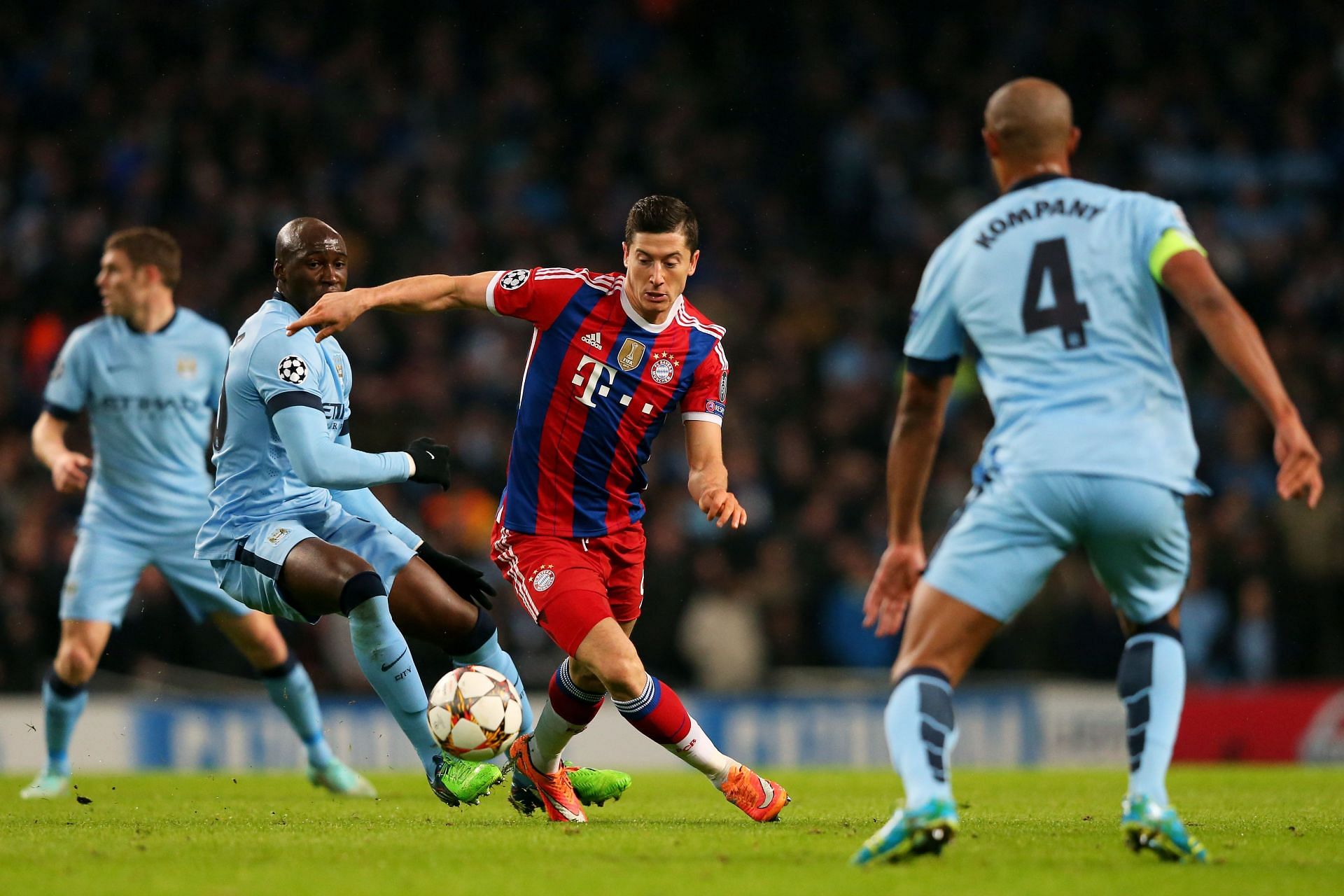 Robert Lewandowski found the net against Manchester City way back in 2014.