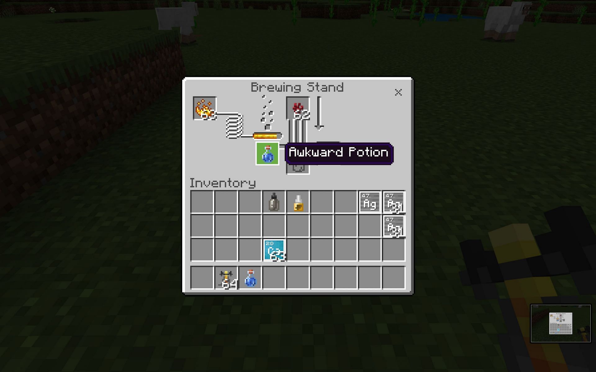 Players are able to create an awkward potion using blaze powder (Image via Minecraft)
