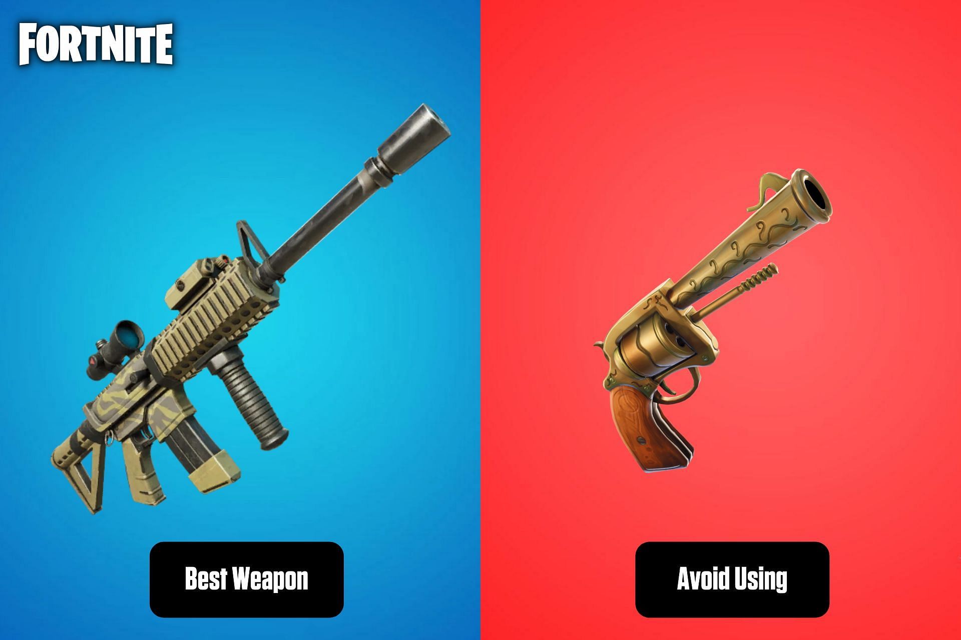 3 best weapons for Fortnite Chapter 3 Season 2 and 3 weapons to avoid (Image via Sportskeeda)