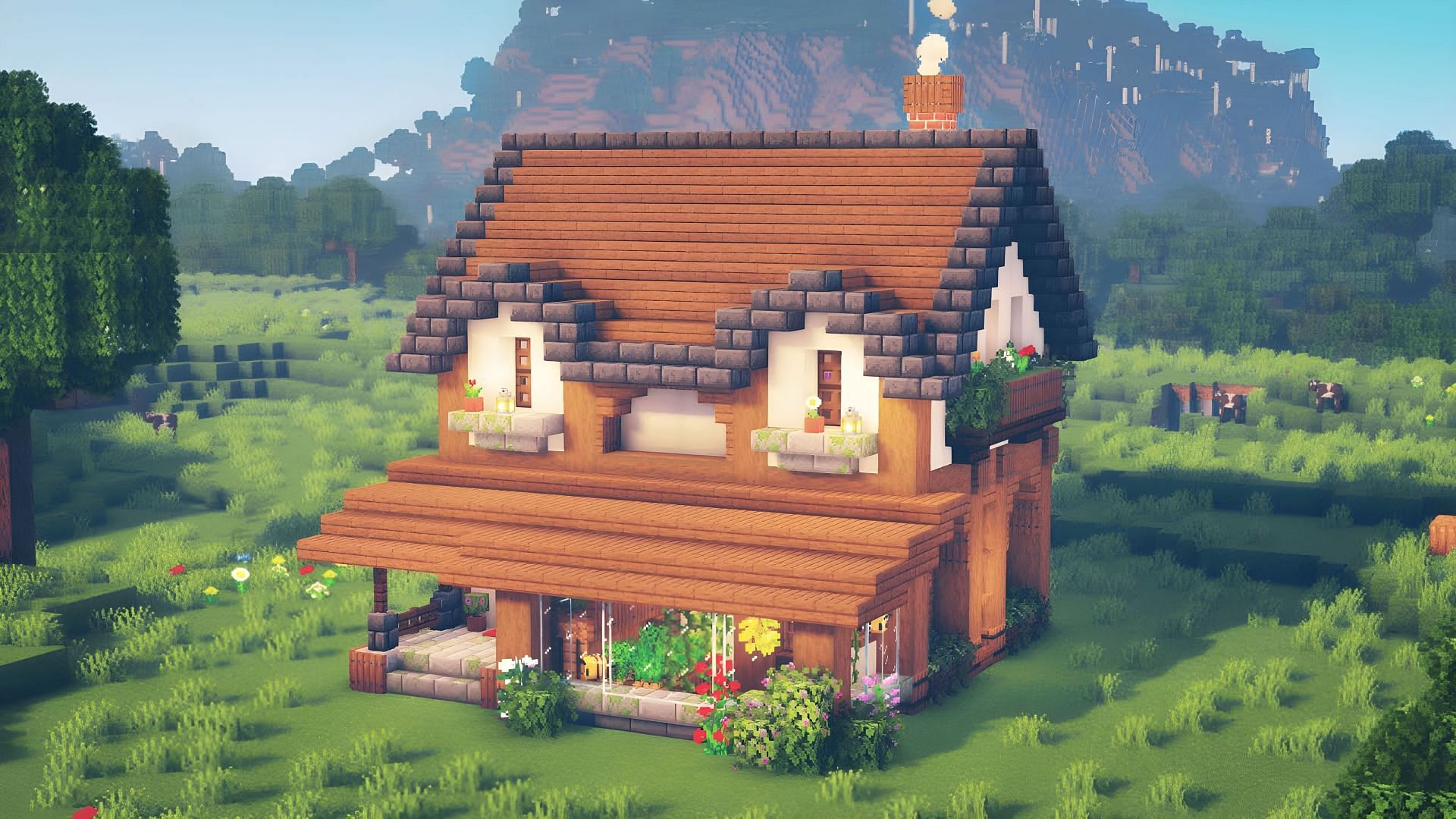 Medieval Cabin  Minecraft, Minecraft blueprints, Minecraft houses