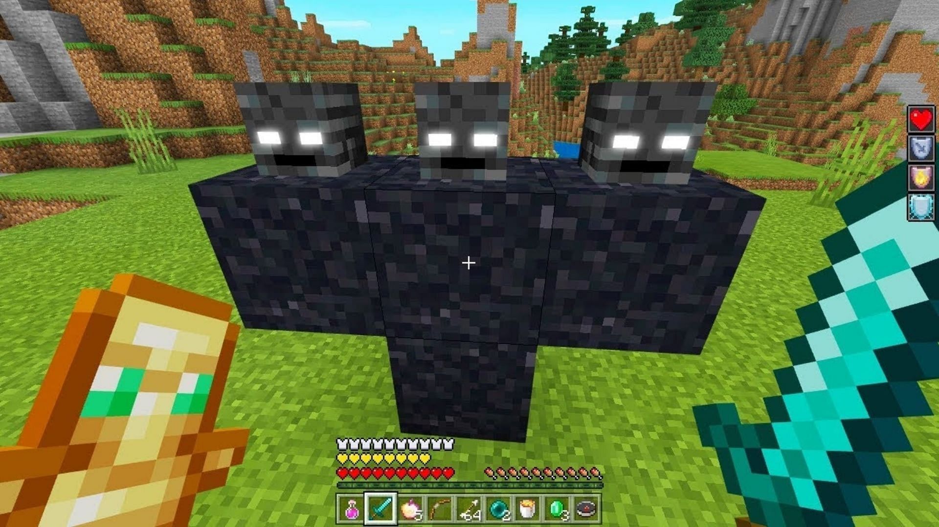 A player with a Totem of Undying attempting to summon the Wither (Image via Glowific/Youtube)
