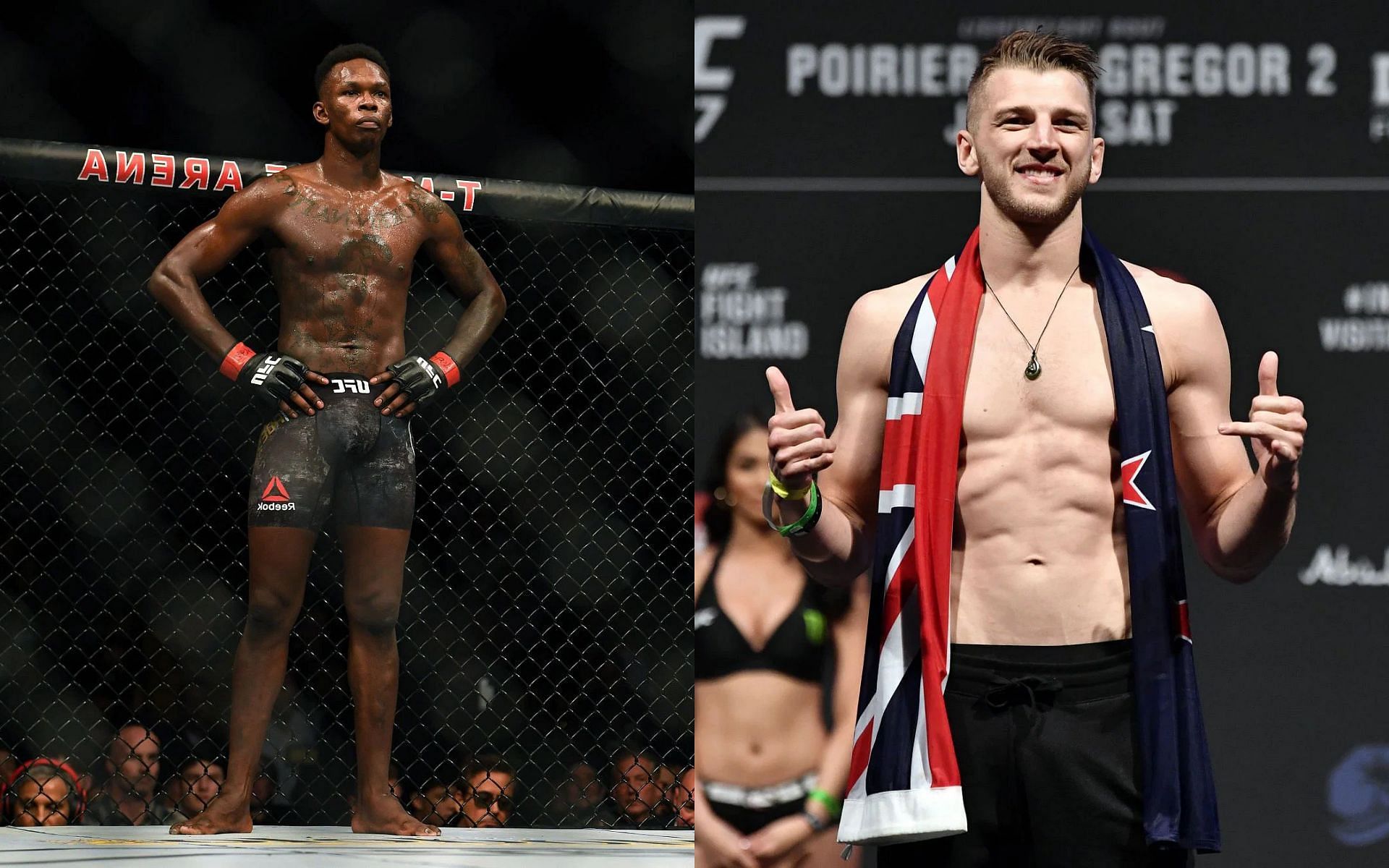 Israel Adesanya (Left) and Dan Hooker (Right) (Images courtesy of Getty)