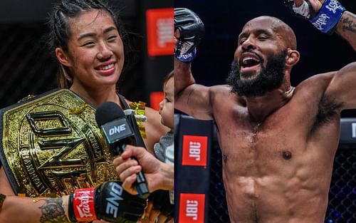 Both Angela Lee (left) and Demetrious Johnson (right) won their fights at ONE X. Images courtesy of ONE Championship)