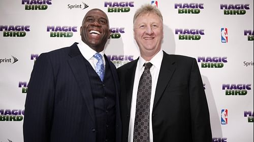 Magic Johnson's friendship with Larry Bird helped break racial barriers in the 80s. [Photo: NBA.com]