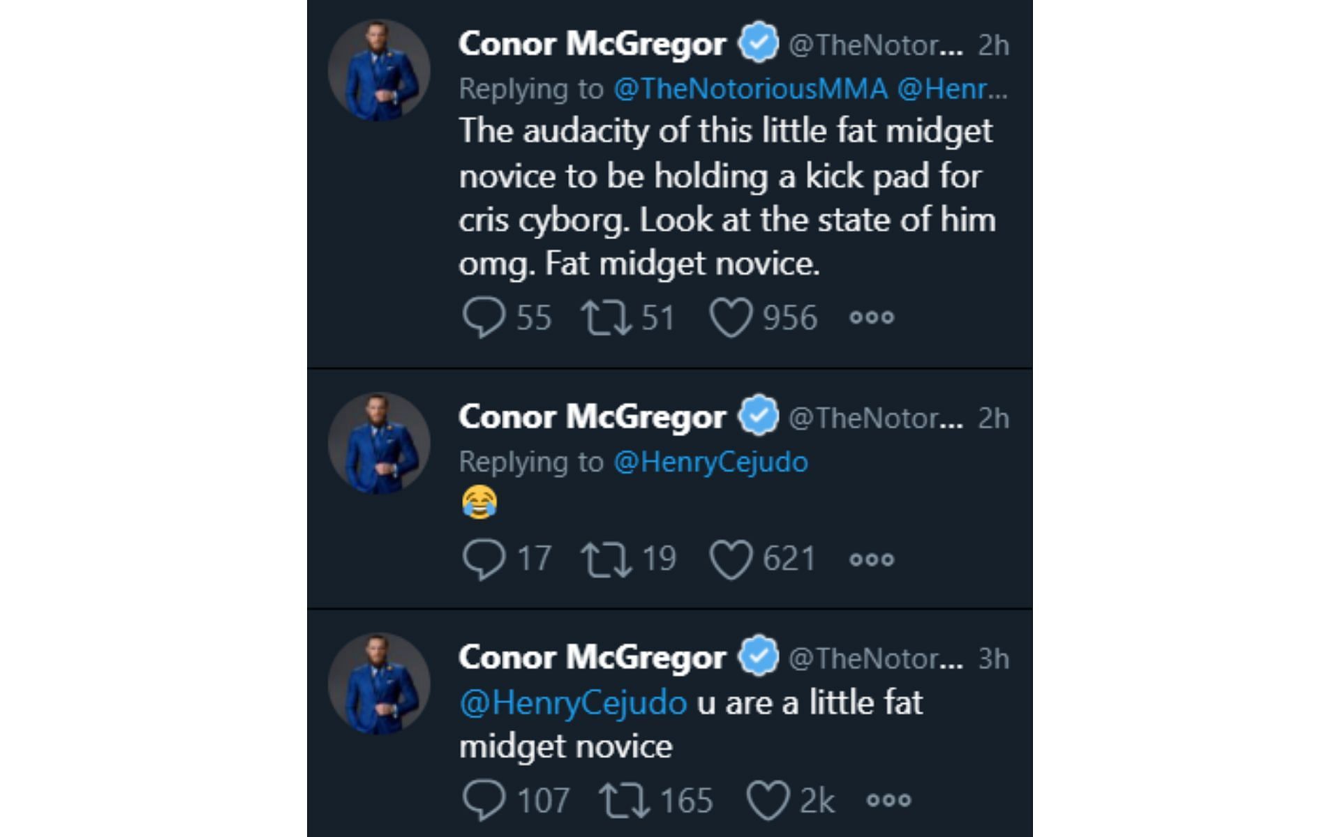 Conor McGregor responding to Henry Cejudo's video