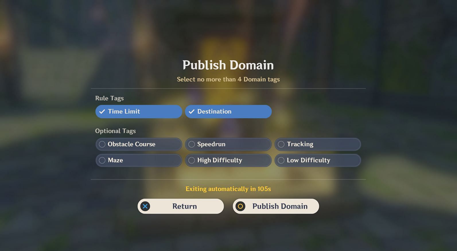 Publish the Custom Domain (Image via Genshin Impact)
