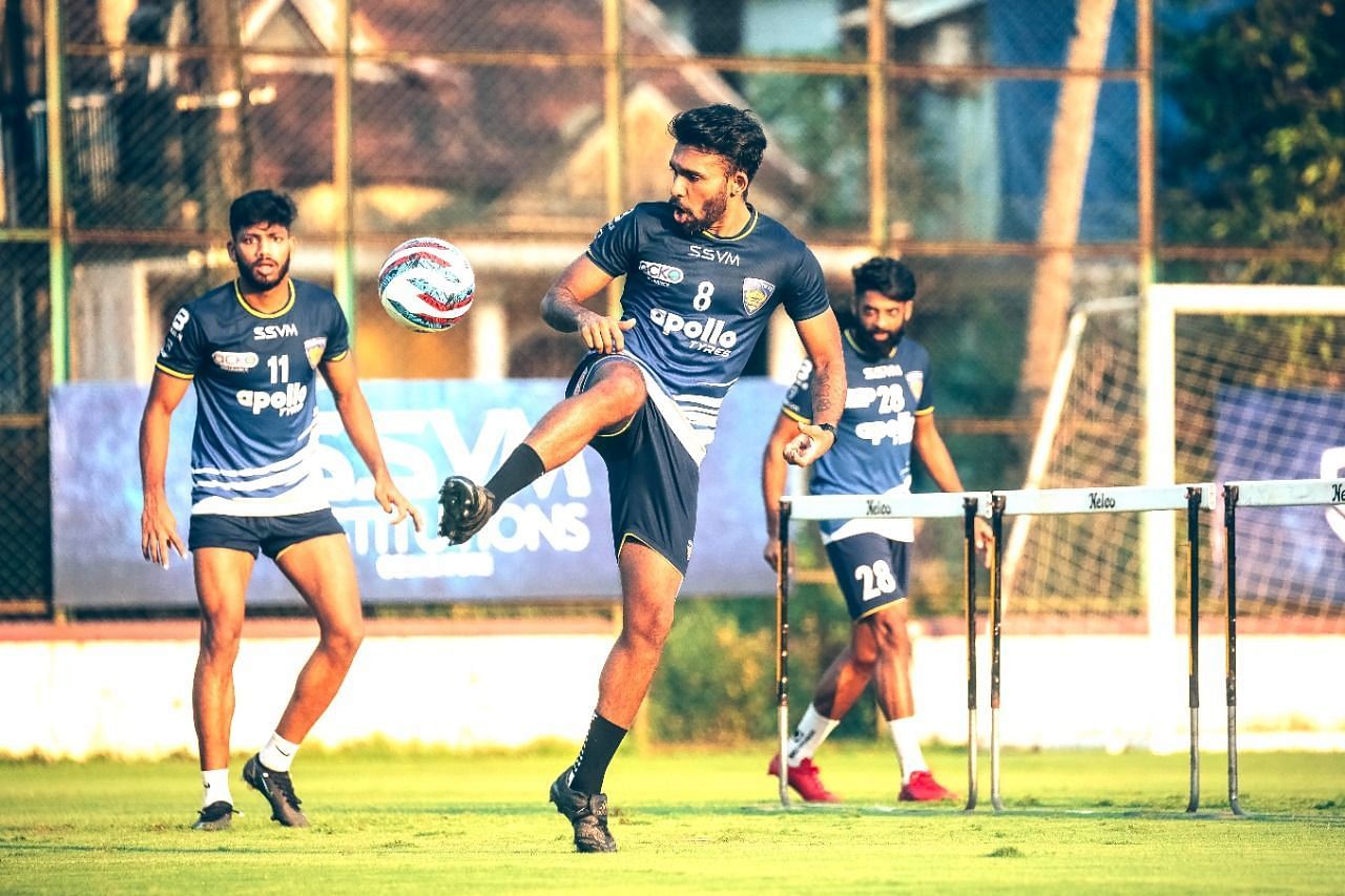 Chennaiyin players during a training session (Chennaiyin Media)