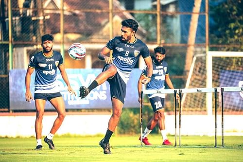 Chennaiyin players during a training session (Chennaiyin Media)