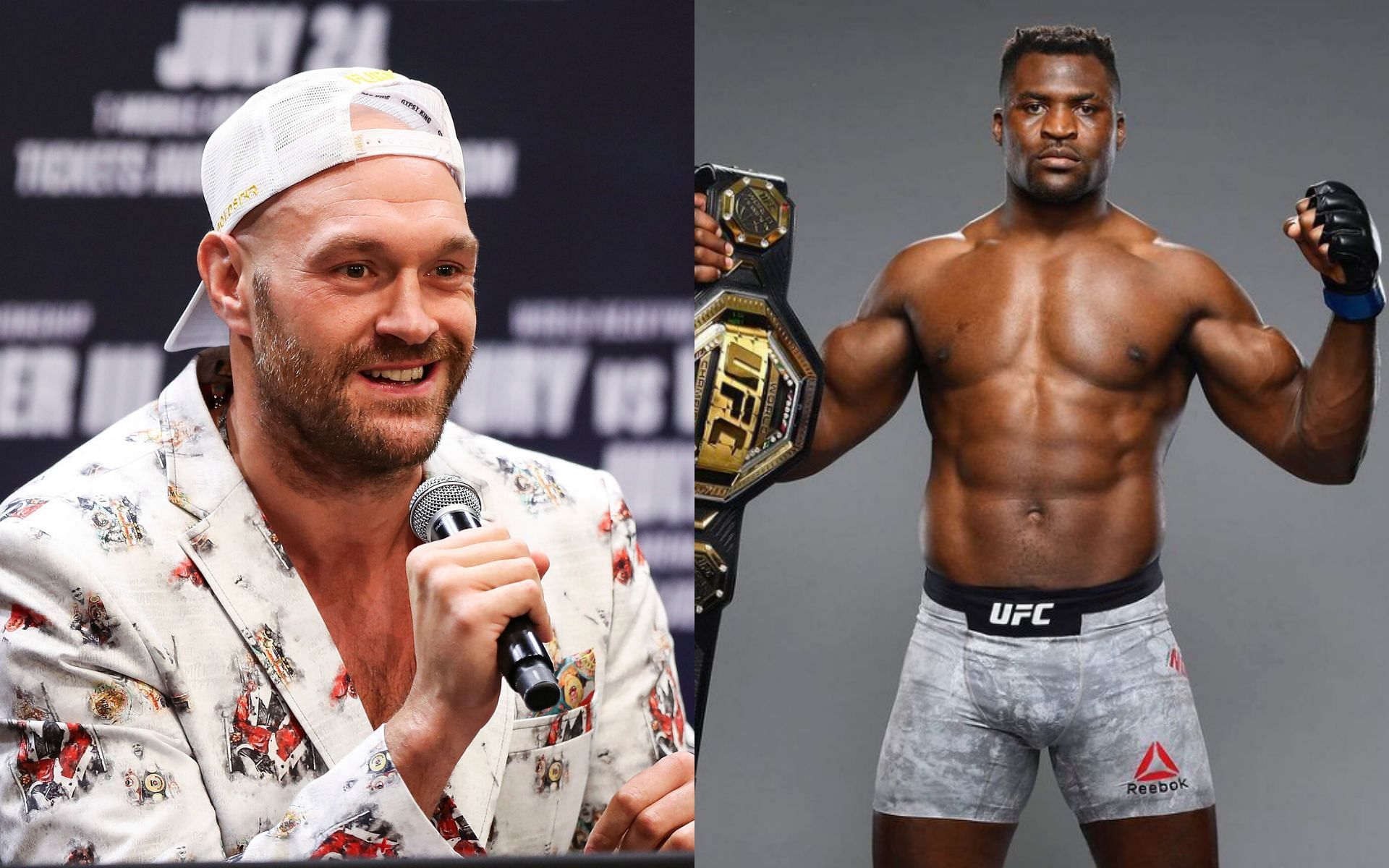 Tyson Fury (left) and Francis Ngannou (right)