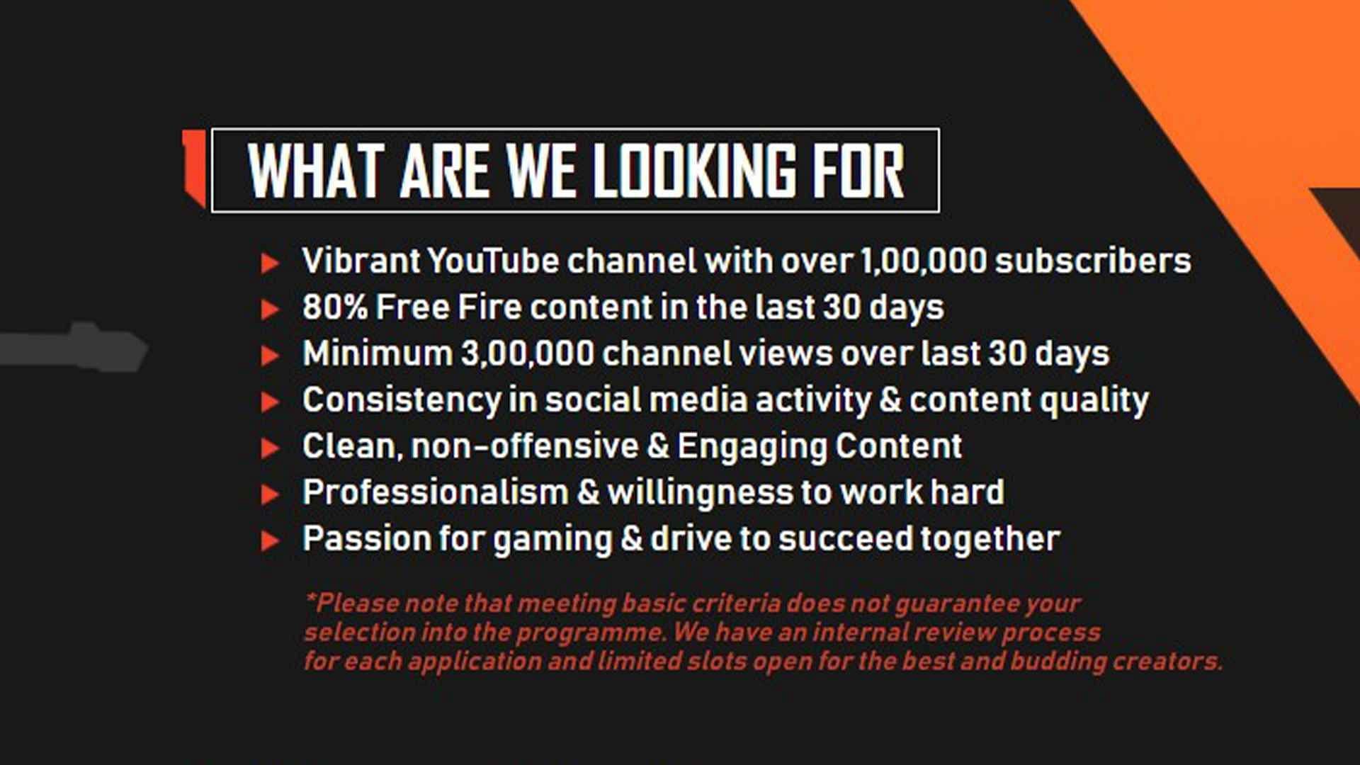 One should comply with these criteria to apply (Image via Garena)