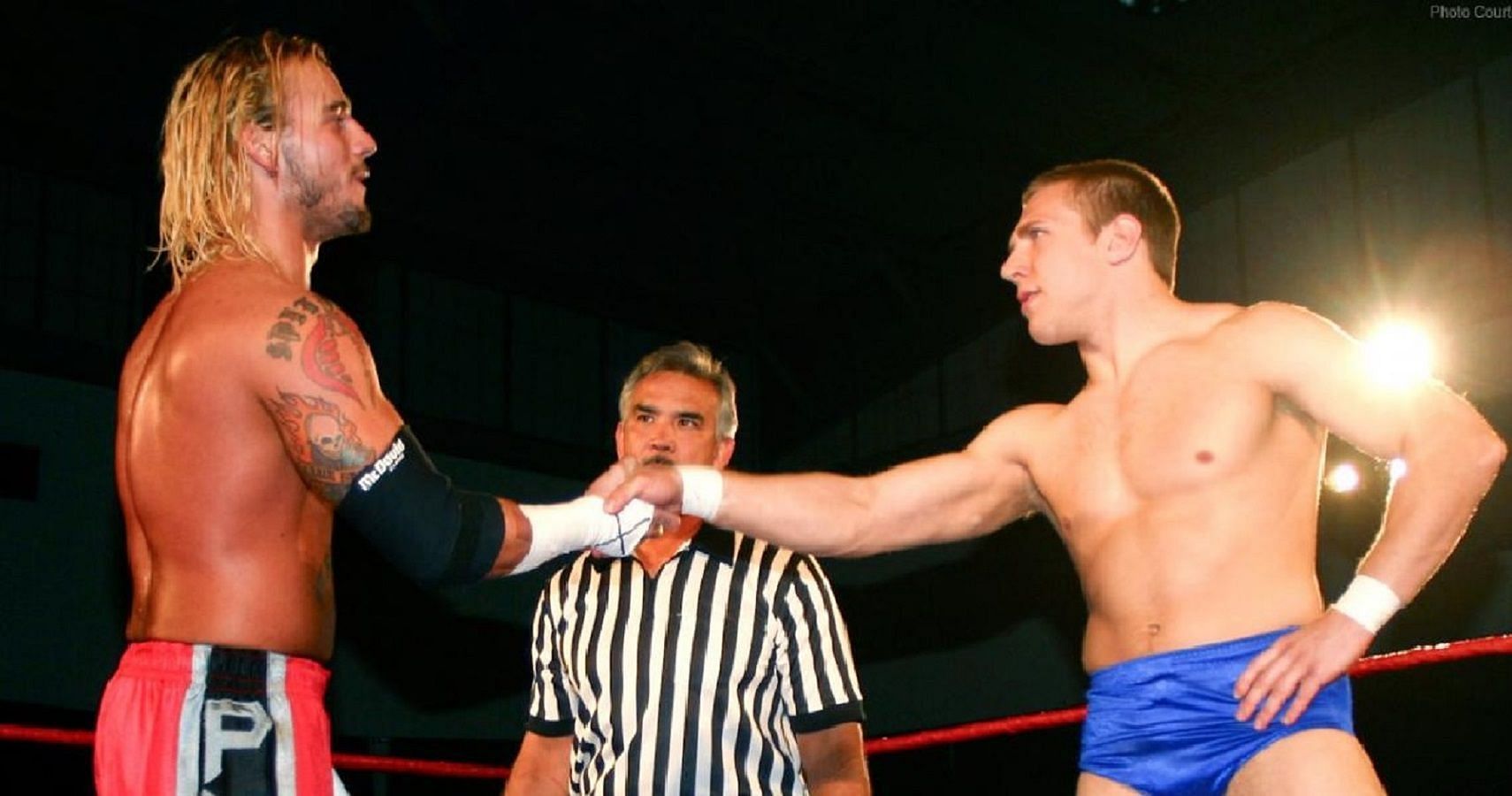 CM Punk and Danielson before a match during their ROH days.