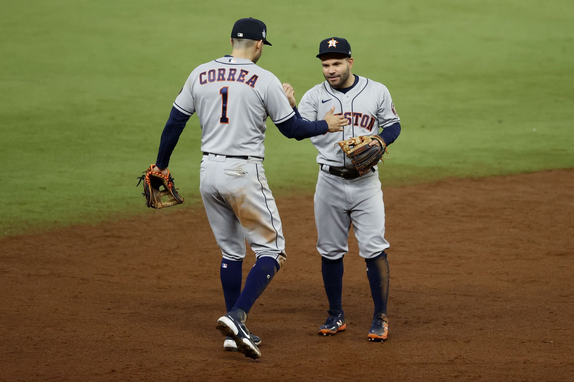 Correa and Altuve in Game Five of the 2021 World Series