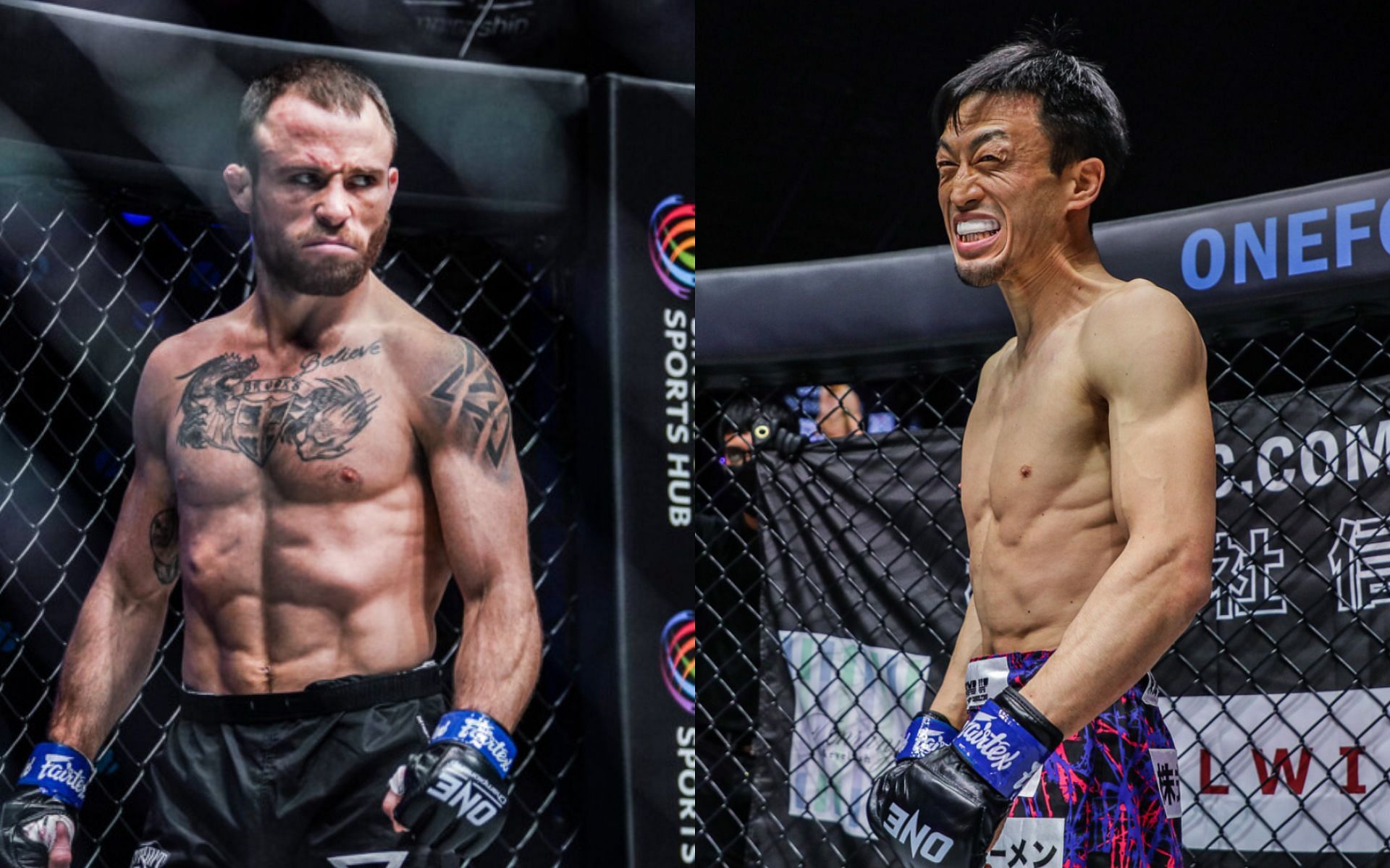 Senzo Ikeda (right) wants a fight against Jarred Brooks (left) with the winner getting a shot at the ONE strawweight world title. [Photos ONE Championship]