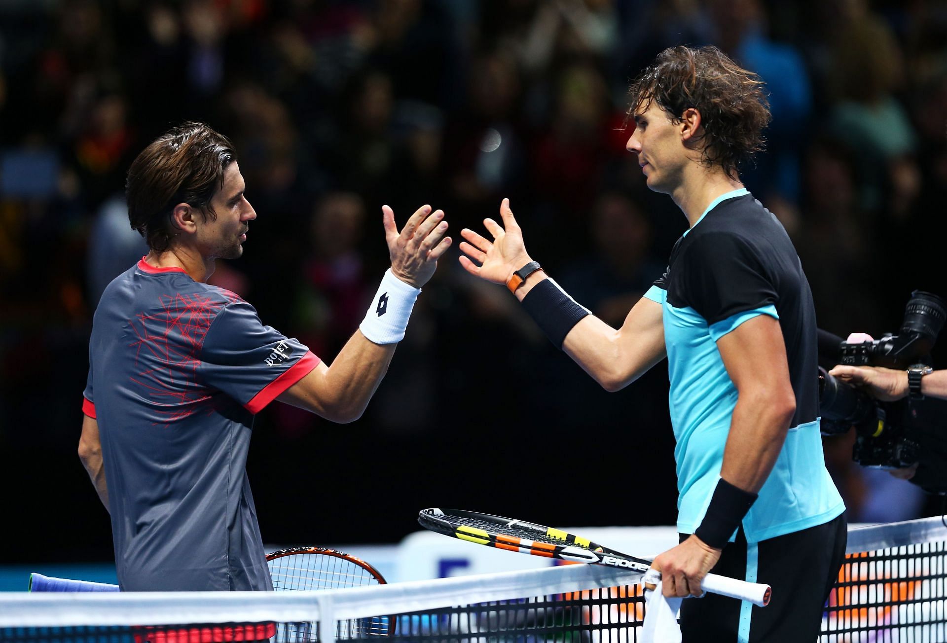 David Ferrer with Rafael Nadal at the ATP World Tour Finals