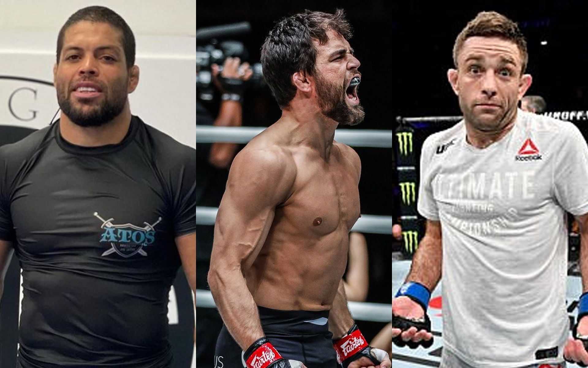 Andre Galvao (L) understands both sides of Garry Tonon (C) and Ryan Hall (R). | [Photos: ONE Championship/Sherdog]