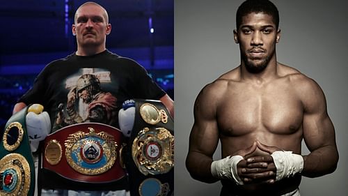 Oleksandr Usyk (left) and Anthony Joshua (right)