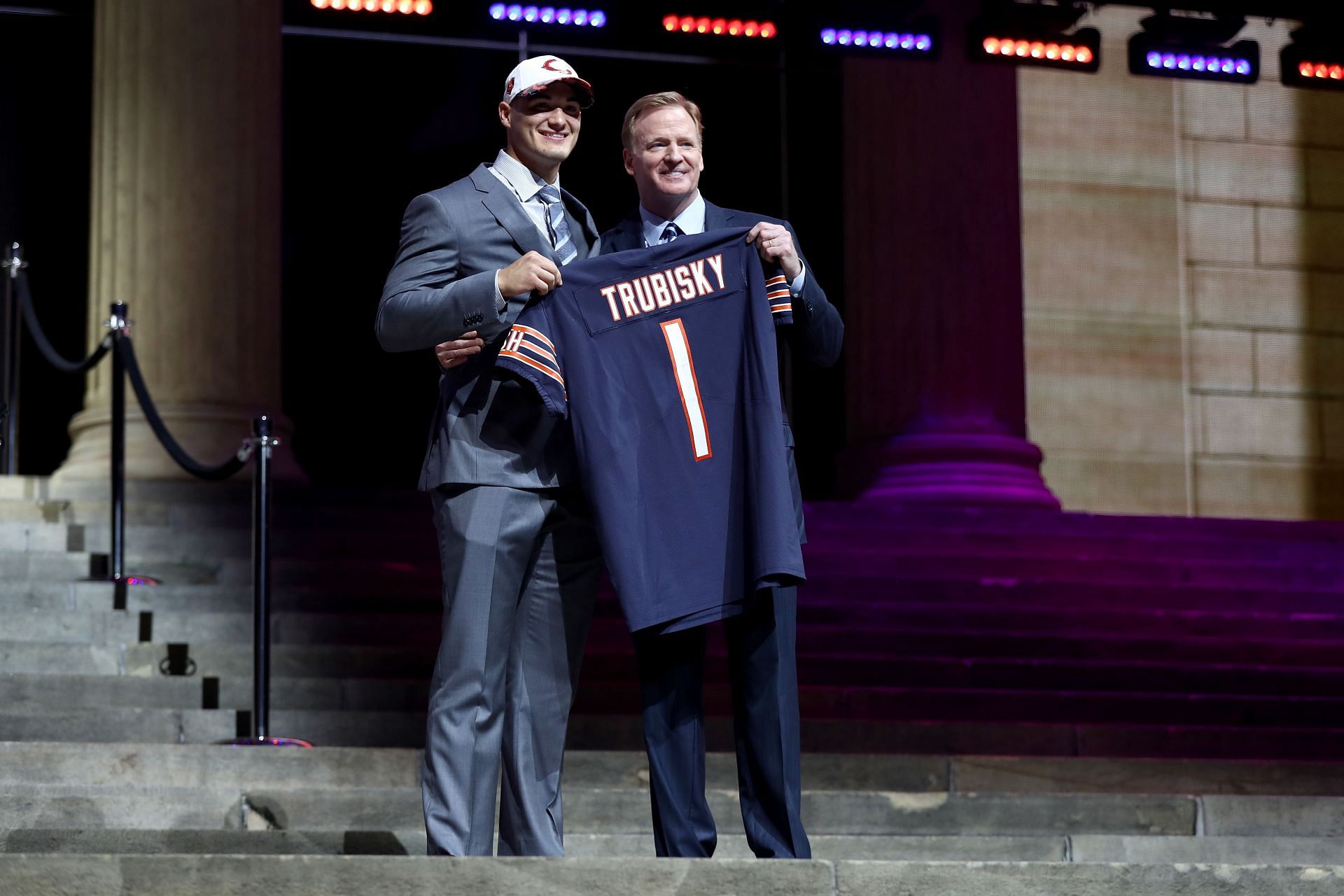 The Chicago Bears pick Mitchell Trubisky in the 2017 NFL Draft