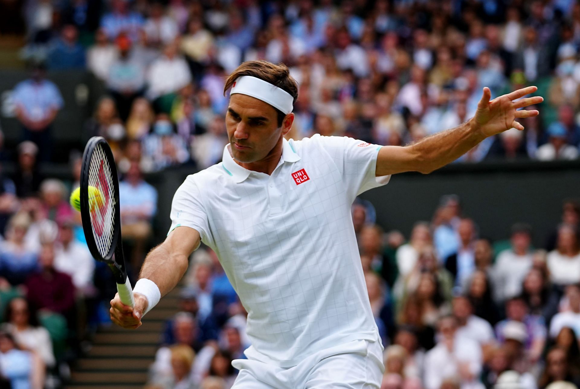 Roger Federer at the 2021 Wimbledon Championships