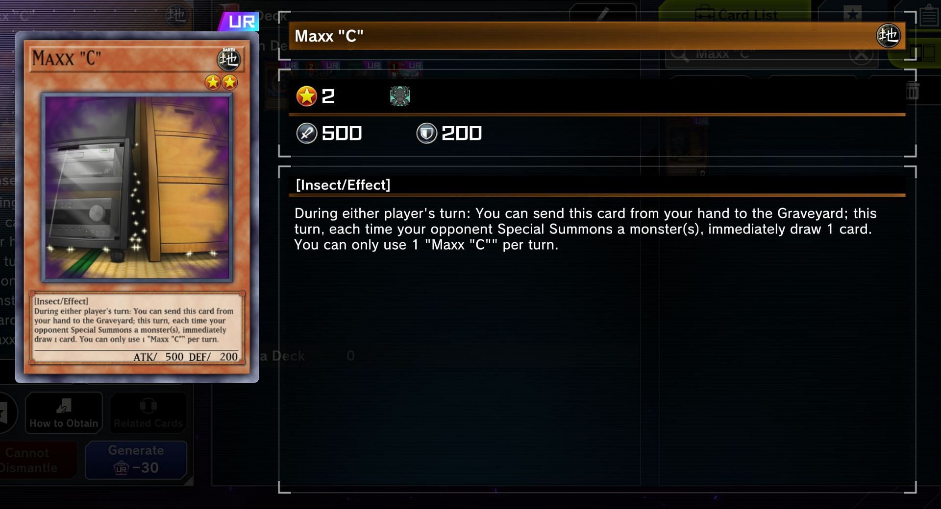 Maxx &quot;C&quot; rewards players with potentially tons of card draw (Image via Konami)