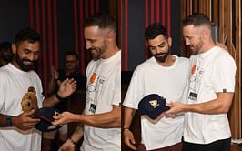 [In Pictures] Faf du Plessis presents special caps to his RCB teammates ahead of IPL 2022