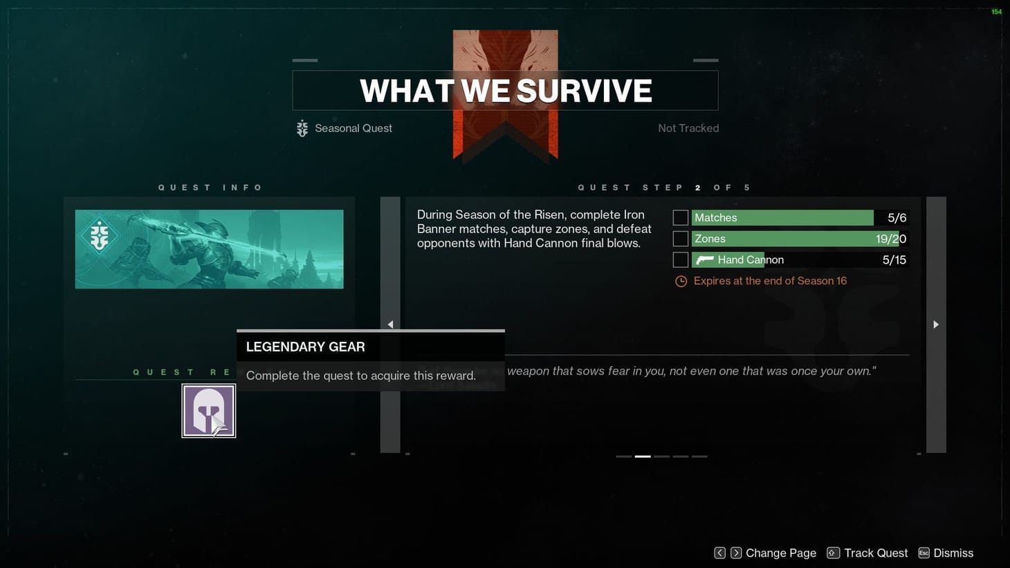 Destiny 2 Iron Banner quest guide What We Survive