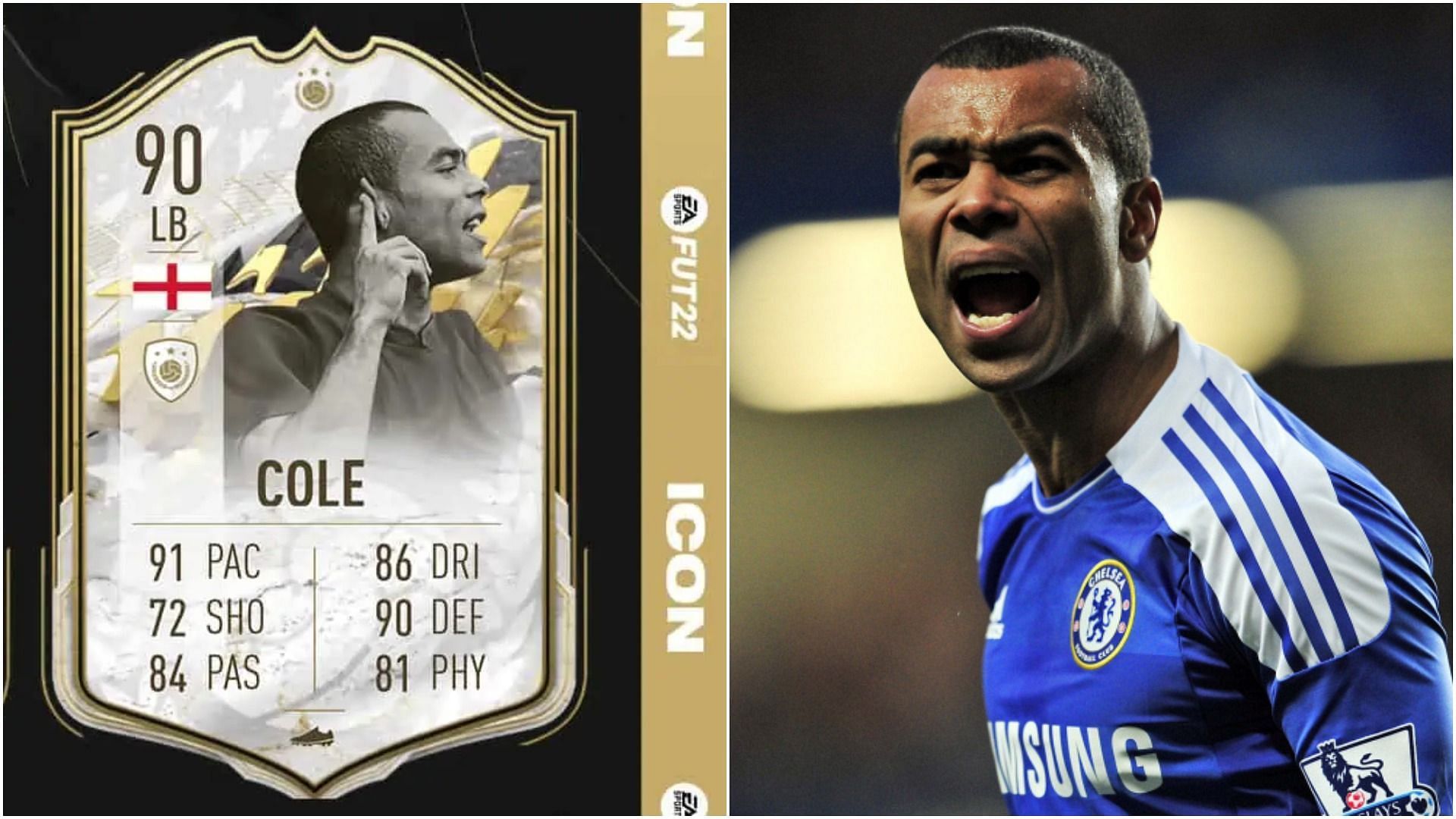 Prime Icon Moments Ashley Cole SBC is now available in FIFA 22 Ultimate Team (Images via EA Sports, Transfermarkt)